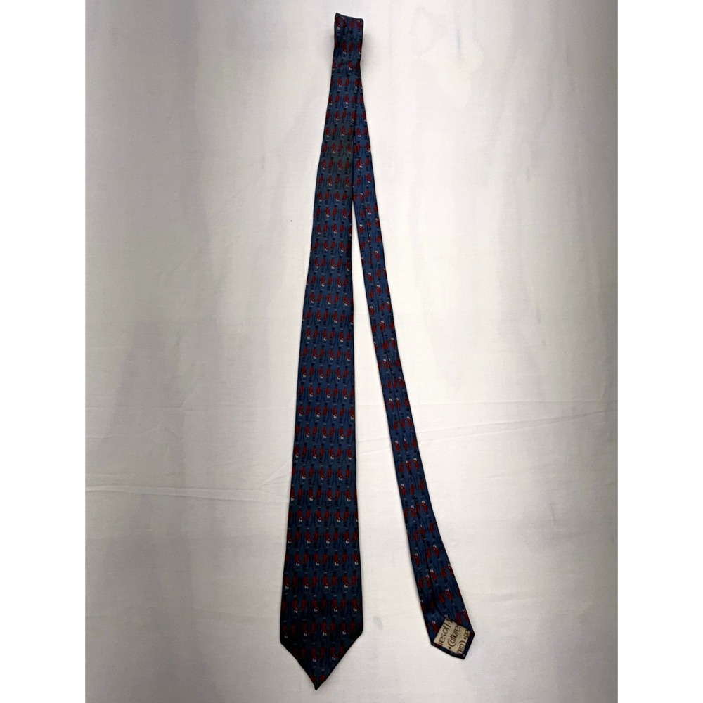 Cultures of Man Silk Novelty Tie Colonial America Soldiers Blue Red Men's